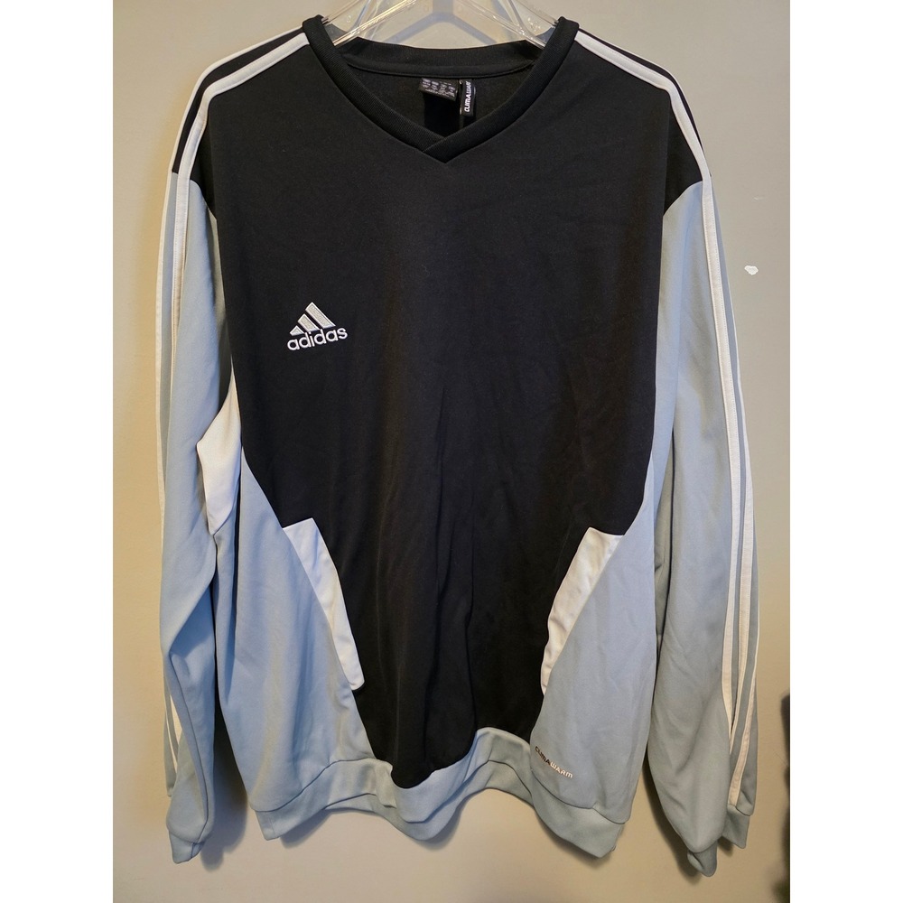 Adidas ClimaLite Mens‎ 3XL Colorblock Blue Black Pullover Big Mens